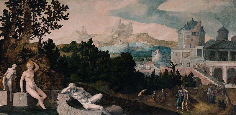 Jan van Scorel Landscape with Bathsheba